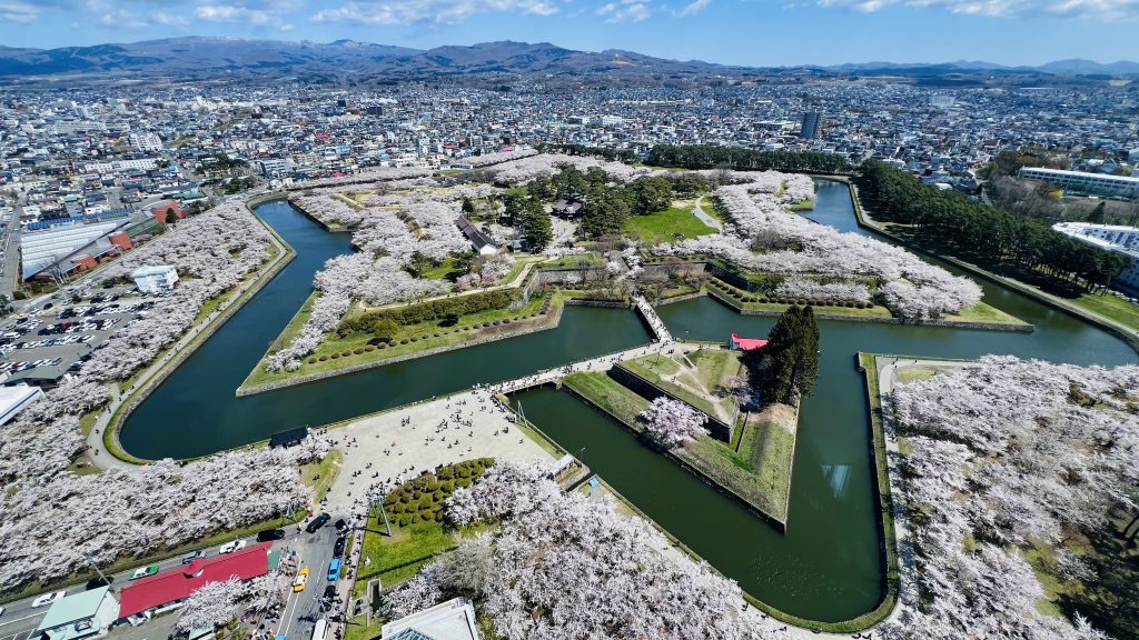五稜郭塔望下去的五稜郭公園