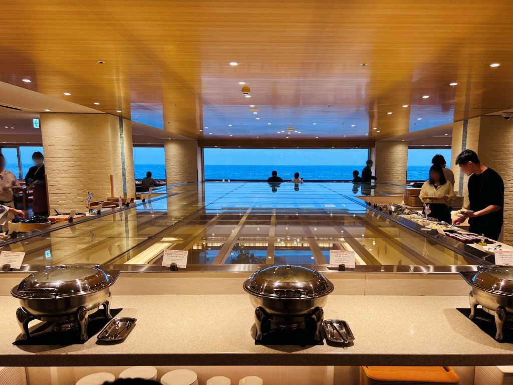 函館飯店：平成館潮騷亭_餐廳的海景